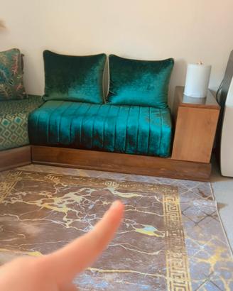 Tappeto moderno elegante beige e oro