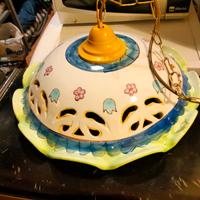 lampadario in ceramica dipinta diametro 42 cm 