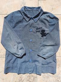 Grembiule asilo bimbo grigio-blu orsetto 3-4 anni