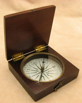 Antica bussola tascabile inglese c.1860