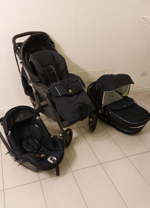 Trio composto, navicella, passeggino. seggiolino a