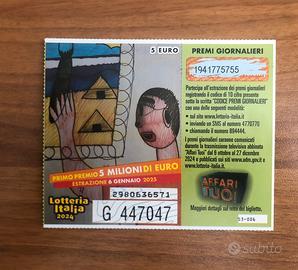 Biglietto lotteria italia ,usato ,serie G 447049