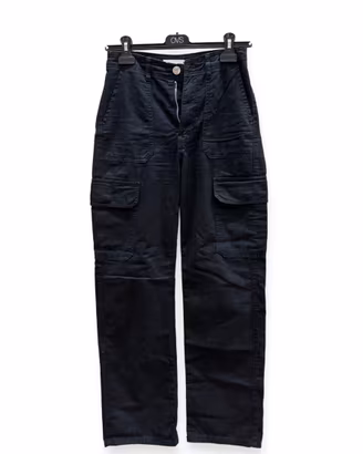 Zara Pantaloni Cargo Neri Donna