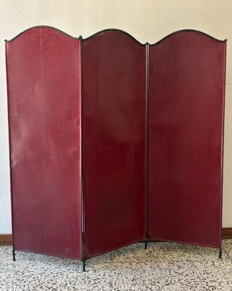 Paravento pieghevole vintage a tre pannelli H114