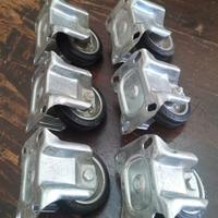 6 ruote fisse con piastra in acciaio