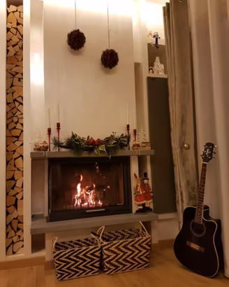 Caminetto a legna Palazzetti angolare