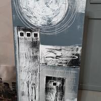quadro con brillantini grigio fumo 