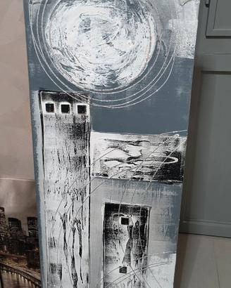 quadro con brillantini grigio fumo 