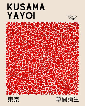 poster Yayoi Kusama Arredo formato A3 japan stile 