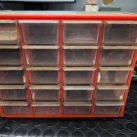 modulo da 20 cassettini  trasparenti mobil plast