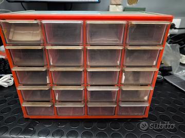 modulo da 20 cassettini  trasparenti mobil plast