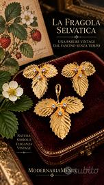 Parure vintage fragaria vesca dorata