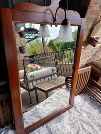 specchio bagno noce