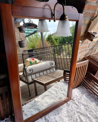 specchio bagno noce
