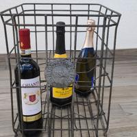 cassetta portabottiglia vintage in ferro