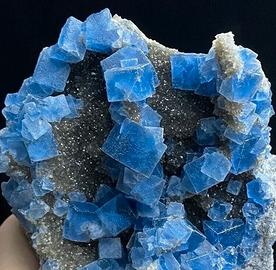 Minerali Fluorite Blue New Find Rare Cube Crystal
