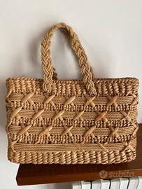 Borsa borsetta vintage in paglia