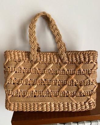 Borsa borsetta vintage in paglia