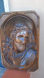 Quadro in legno di ciliegio scolpito a mano