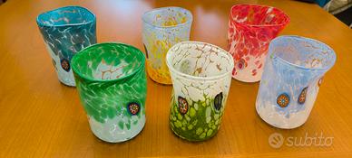6 Bicchieri in vetro di Murano 