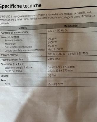Forno  microonde  Samsung MC32K7055