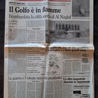 L'UNITA' 27 GENNAIO 1991 - GUERRA DEL GOLFO