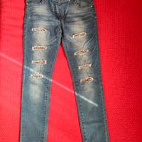 Jeans bambina con inserti in paillettes Sarabanda