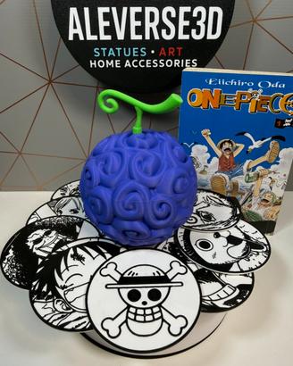 Frutto gomu gomu one piece set sottobicchieri
