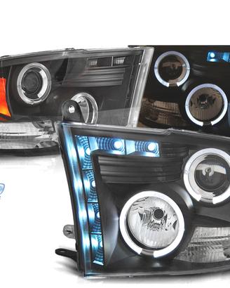 FARI PER DODGE RAM 09-11 LED OCCHI ANGELI NERI