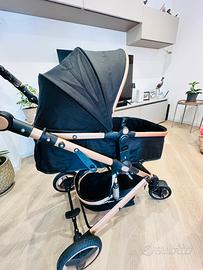 Carrinho de bebé trio 3 em 1 + borsa - preto doura