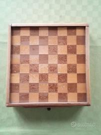 GIOCO DAMA E MULINO IN LEGNO VINTAGE