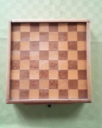 GIOCO DAMA E MULINO IN LEGNO VINTAGE