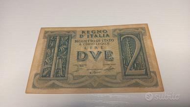 BANCONOTA 2 LIRE IMPERO 14/11/39 QFDS/FDS