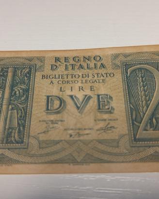 BANCONOTA 2 LIRE IMPERO 14/11/39 QFDS/FDS