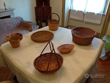 Cestini in vimini e in bamboo varie misure