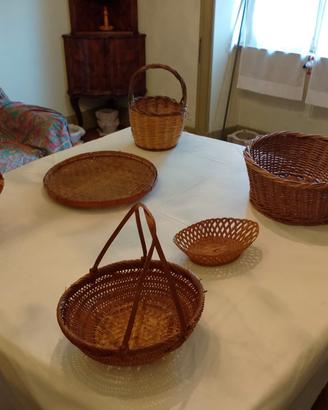 Cestini in vimini e in bamboo varie misure