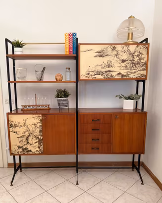 Libreria Mid-Century stile scandinavo teak