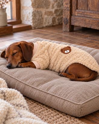 Maglioncino cane gatto pile orsetto XL beige