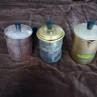 Tris mini barattoli di latta