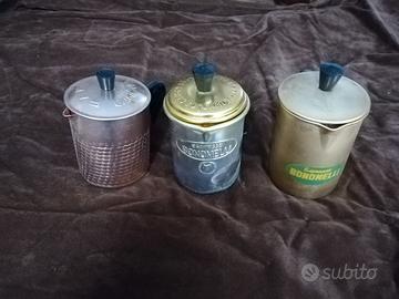 Tris mini barattoli di latta