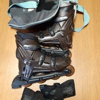 Rollerblade con polsiere e borsa