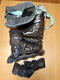 Rollerblade con polsiere e borsa