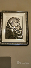 Quadretto arte sacra in argento madonna