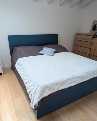 Letto Malm blu Ikea 160 x 200
