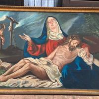Quandro dipinto religioso  deposizione di Cristo