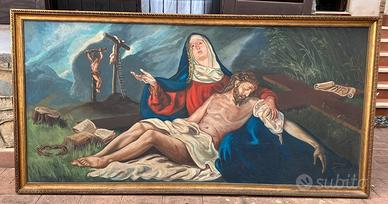 Quandro dipinto religioso  deposizione di Cristo