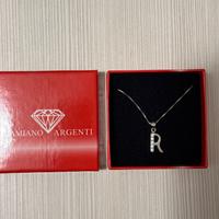 Collana Argento con lettera R