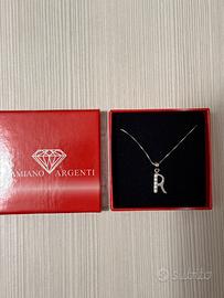 Collana Argento con lettera R