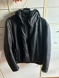 Giubbotto pelle reversibile impermeabile nero