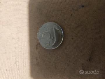 moneta 5 lire italiane  1967